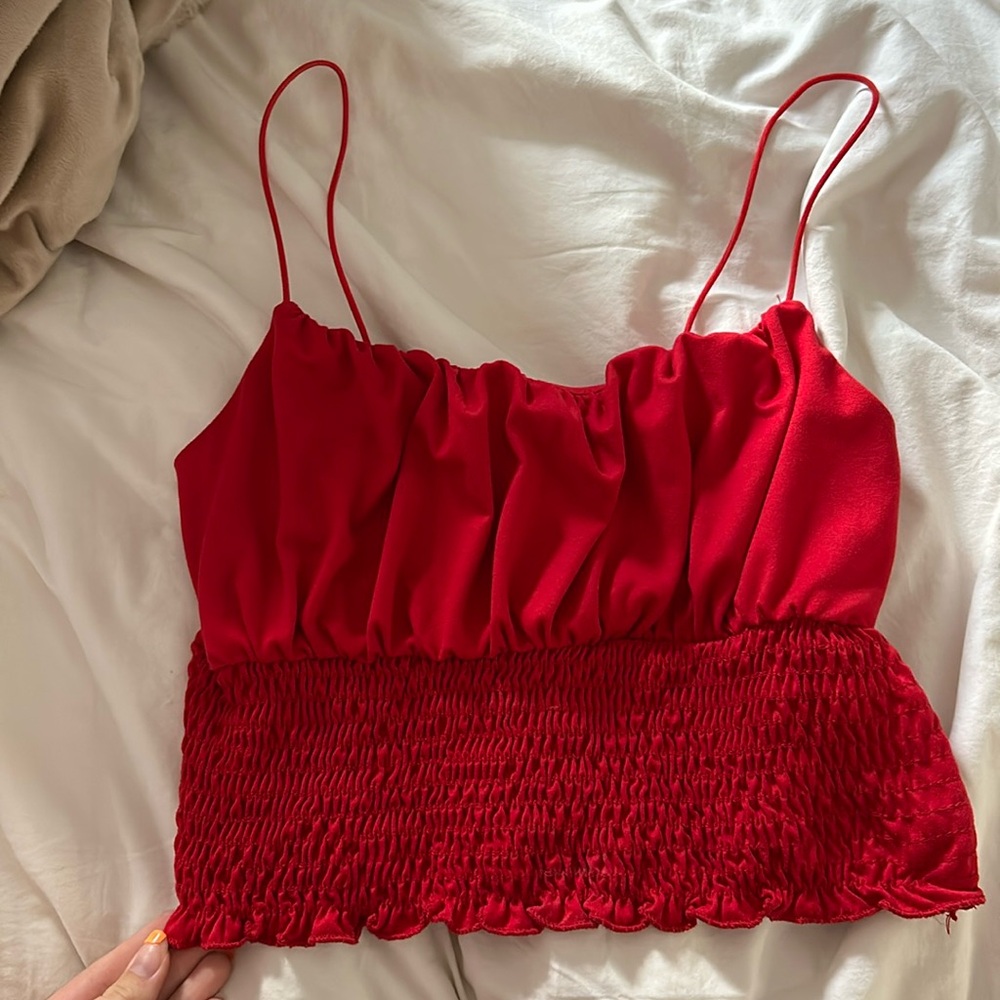 Red tank top